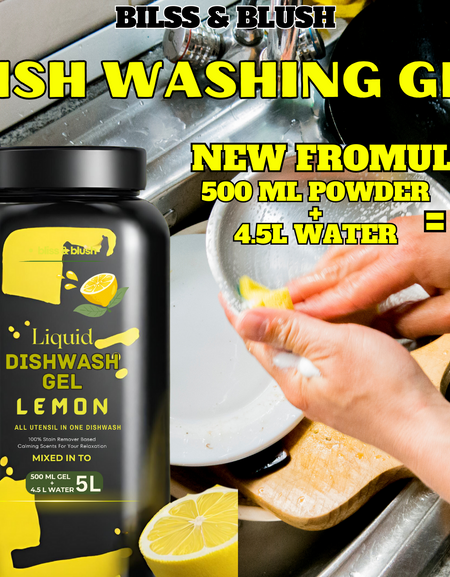 Dish Wash Liquid Gel Lemon | In 500Gm Powder Can Make Upto 5 LTR. Liquid
