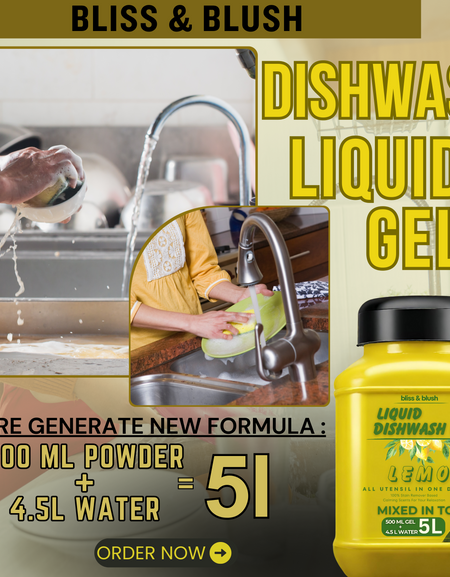Dish Wash Gel 500 GM Lemon | In 500Gm Powder Can Make Up to 5 LTR. Liquid