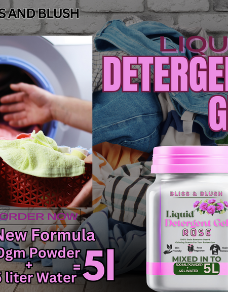 Bliss & Blush Detergent Liquid Gel 500gm | With Rose Fragrance | In 500Gm Powder Can Make Upto 5 LTR. Liquid