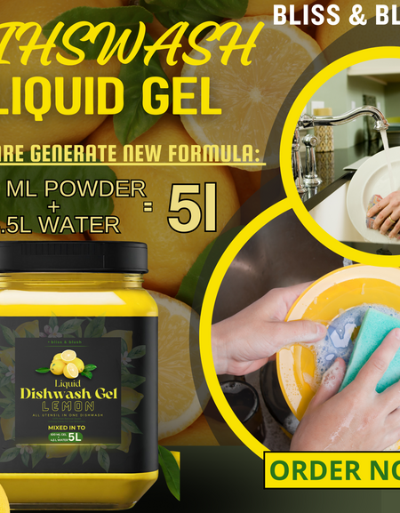 Dish Wash Gel Lemon 500 GM | In 500Gm Powder Can Make Upto 5 LTR. Liquid