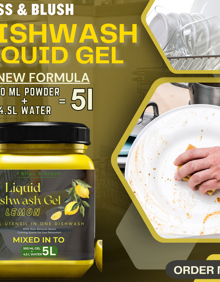 Dish Wash Gel 500 GM Lemon | In 500Gm Powder Can Make Upto 5 LTR. Liquid
