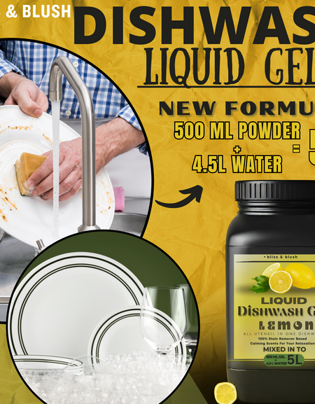 Dish Wash Liquid Gel | In 500Gm Powder Can Make Upto 5 LTR. Liquid