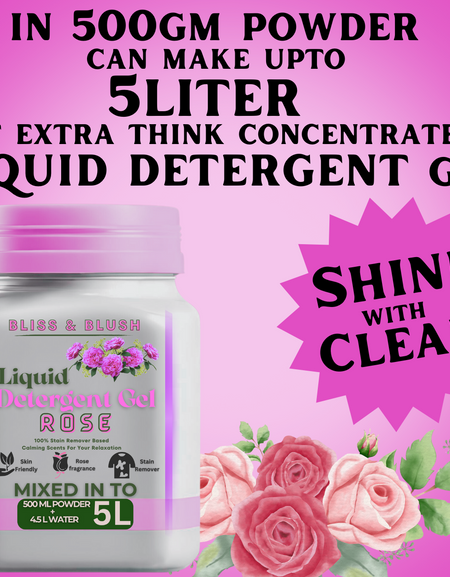 Detergent Gel 500 Gm Rose | Non-Toxic And Eco-Friendly | In 500Gm Powder Can Make Upto 5 LTR. Liquid
