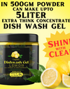 Dish Wash Liquid Gel  | In 500Gm Powder Can Make Upto 5 LTR | Dishwash Gel Infused With The Power Of Lemons