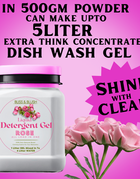 Dish Wash Gel 500gm | Fast Cleaner for all types of Utensils | In 500Gm Powder Can Make Upto 5 LTR. Liquid