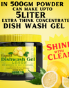 Dish Wash Liquid Gel | In 500Gm Powder Can Make Upto 5 LTR. Liquid
