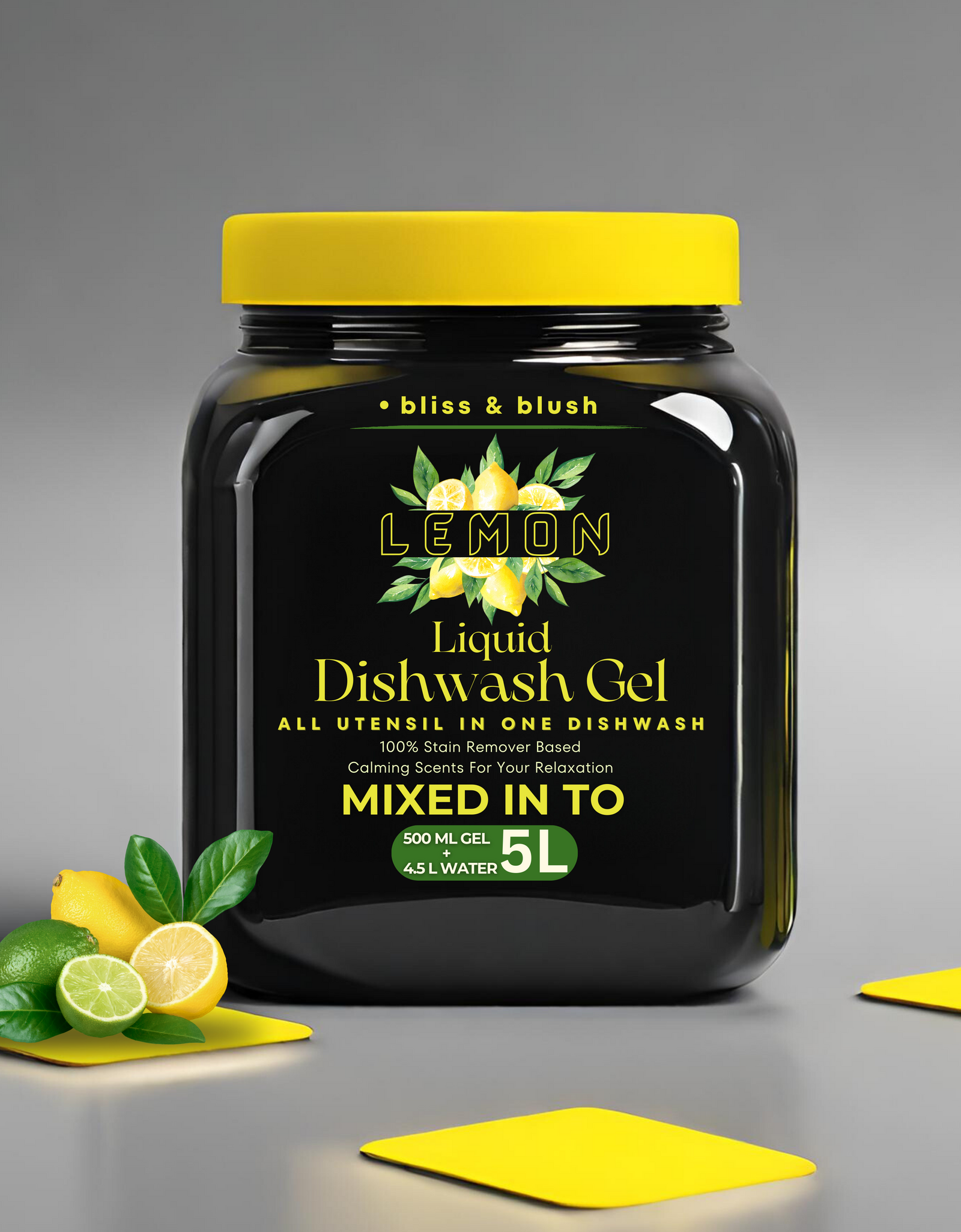 Dish Wash Liquid Gel | In 500Gm Powder Can Make Upto 5 LTR | Dishwash Gel Yellow Lemon