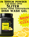 Dish Wash Gel 500 GM Lemon | Leaves No Residue | In 500Gm Powder Can Make Upto 5 LTR. Liquid