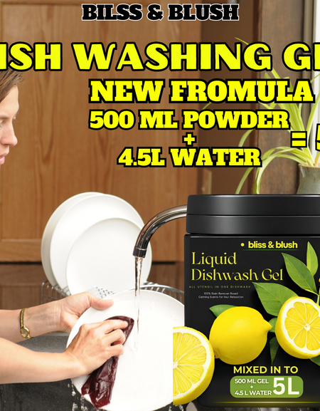 Dish Wash Gel 500 GM Lemon |  In 500Gm Powder Can Make Upto 5 LTR. Liquid
