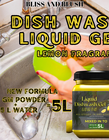 Dish Wash Gel 500 GM Lemon | In 500Gm Powder Can Make Upto 5 LTR. Liquid