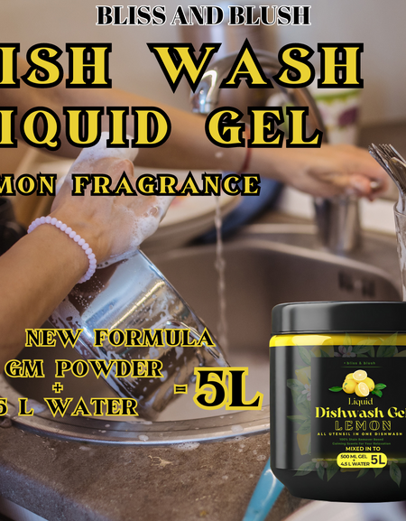 Dish Wash Liquid Gel  | In 500Gm Powder Can Make Upto 5 LTR | Dishwash Gel Infused With The Power Of Lemons