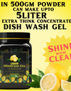 Dish Wash Gel 500 GM Lemon | Removes Tough Grease | In 500Gm Powder Can Make Upto 5 LTR. Liquid