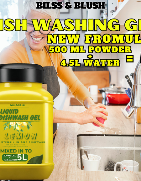 Dish Wash Gel 500 GM Lemon | In 500Gm Powder Can Make Up to 5 LTR. Liquid