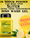 Dish Wash Gel 500 GM Lemon | In 500Gm Powder Can Make Up to 5 LTR. Liquid