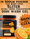 Dish Wash Gel |With Orange Fragrance|In 500Gm Powder Can Make Upto 5 LTR. Dish Wash Liquid