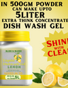 Dish Wash Gel 500 GM Lemon | Removes Tough Grease | In 500Gm Powder Can Make Upto 5 LTR. Dish Washing Liquid