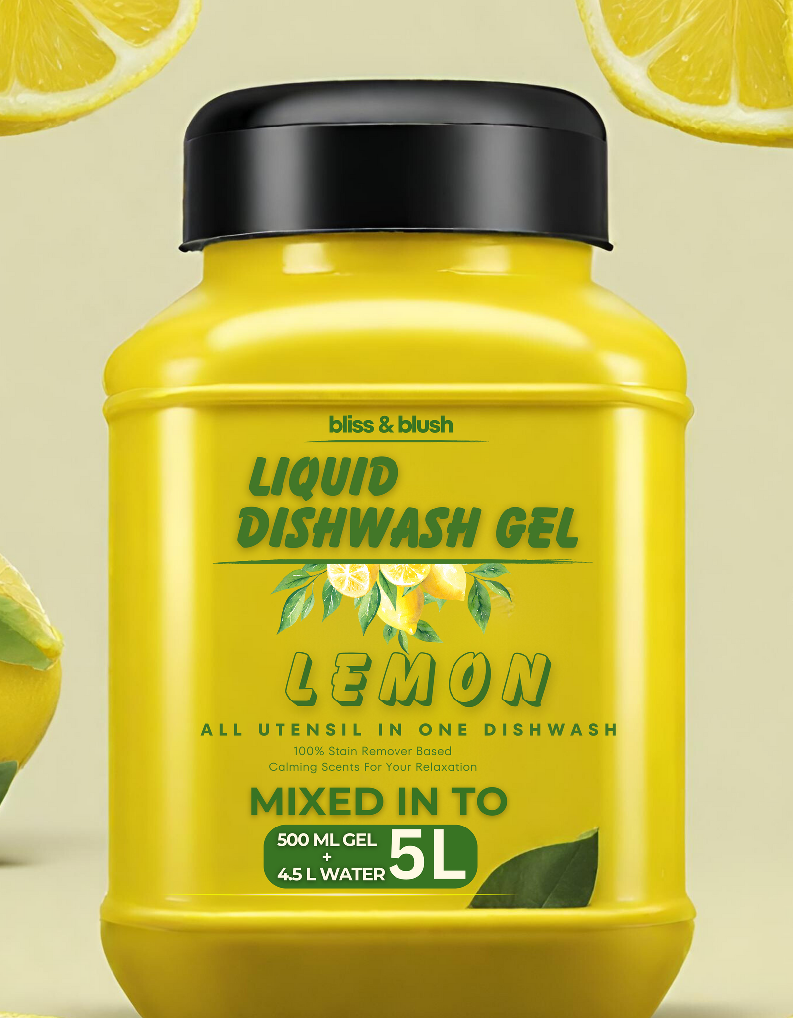 Dish Wash Gel 500 GM Lemon | In 500Gm Powder Can Make Up to 5 LTR. Liquid