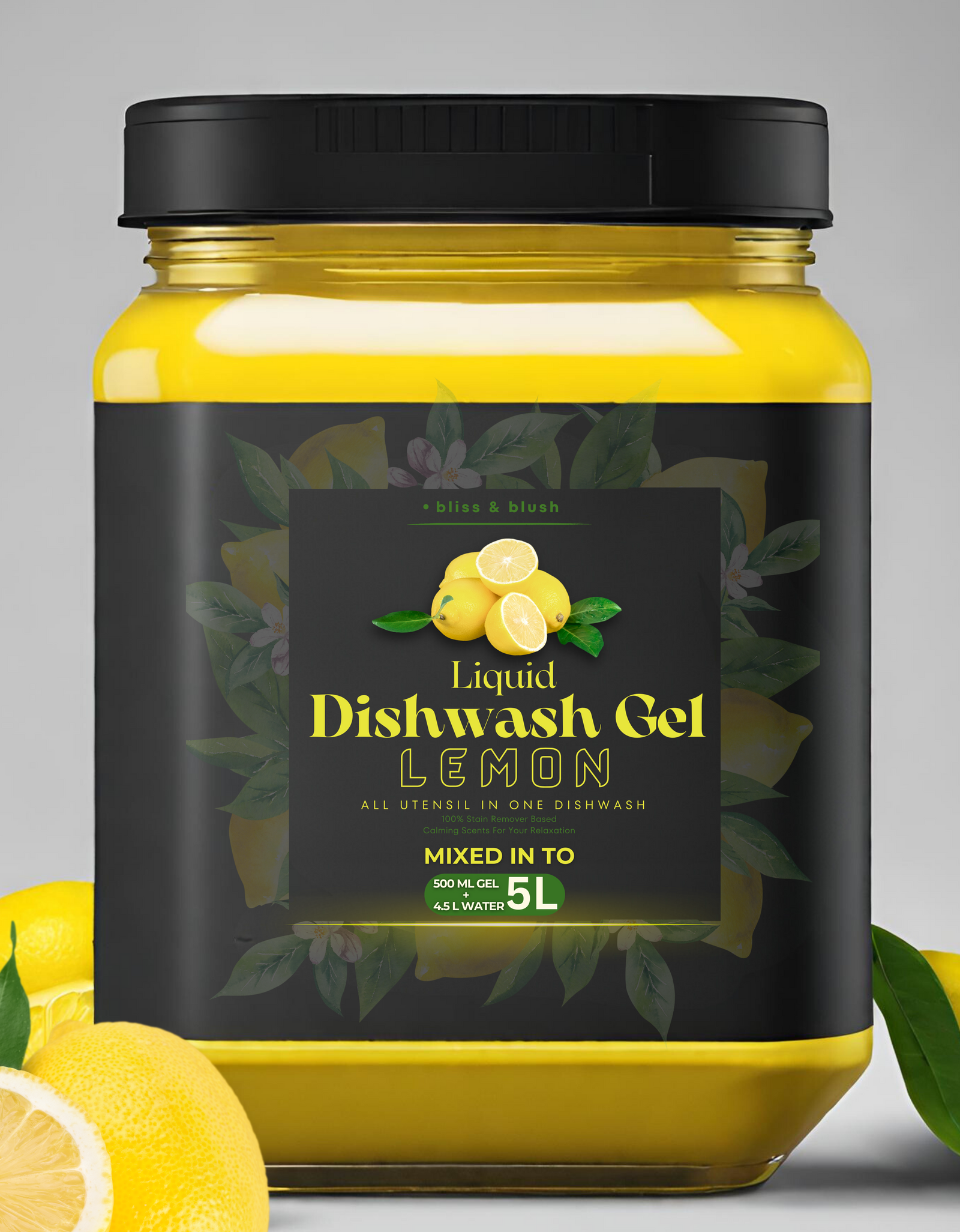 Dish Wash Gel Lemon 500 GM  | In 500Gm Powder Can Make Upto 5 LTR. Liquid
