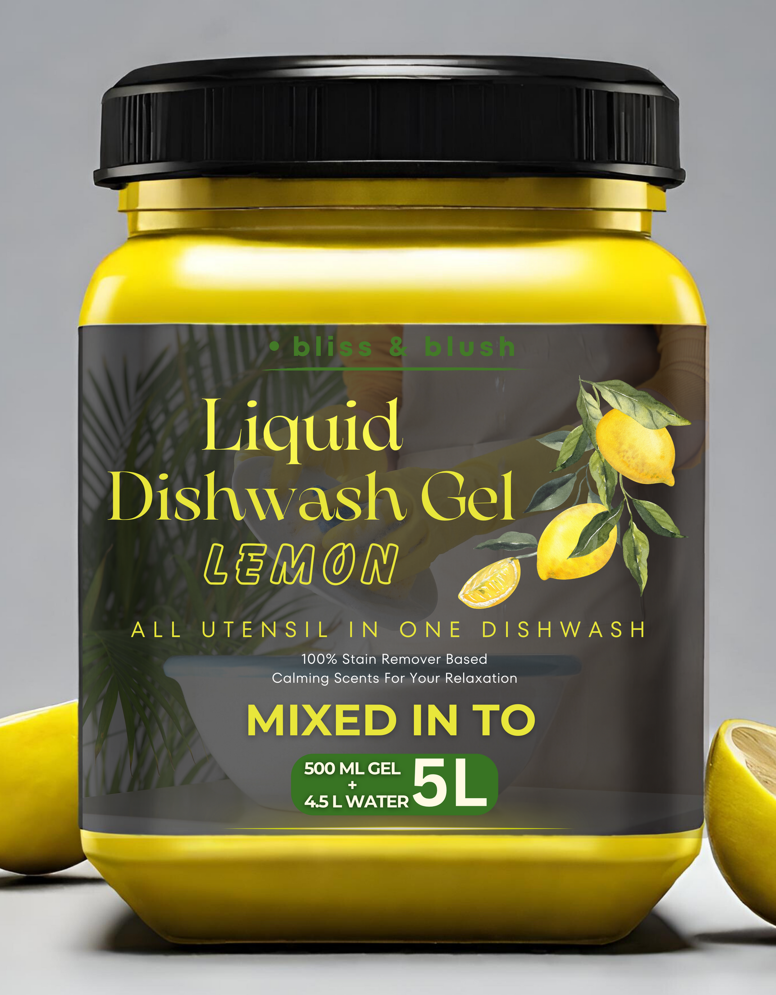 Dish Wash Gel 500 GM Lemon | In 500Gm Powder Can Make Upto 5 LTR. Liquid