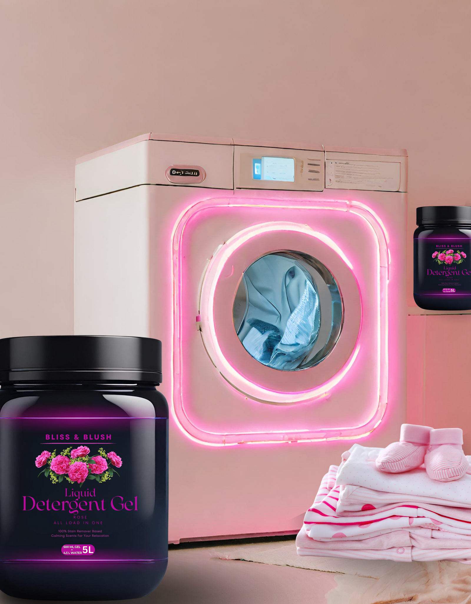 Bliss & Blush Detergent gel 500 gm Rose Fragrance |  In 500Gm Powder Can Make Upto 5 LTR. Liquid