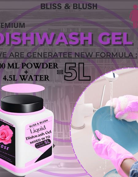 Dish Wash Liquid Gel  rose  | In 500Gm Powder Can Make Upto 5 LTR. Liquid Of Dish Wash