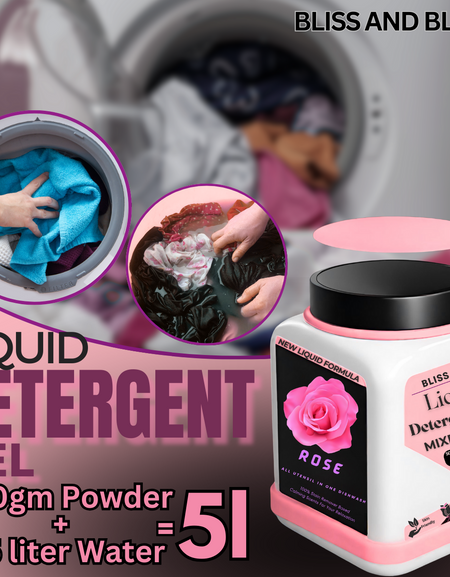 Bliss And Blish Detergent Gel 500ml Rose | In 500Gm Powder Can Make Upto 5 LTR. Liquid
