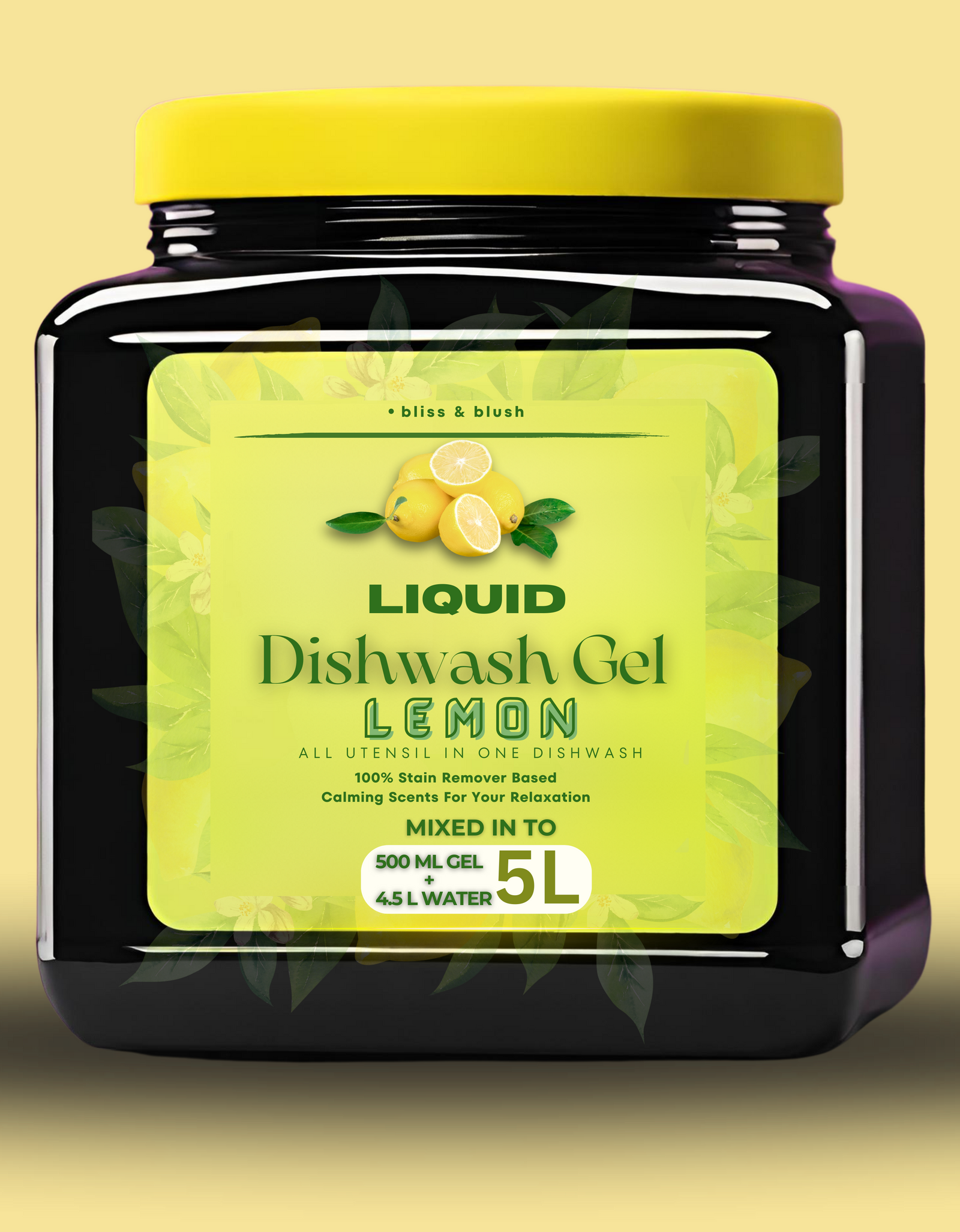 Dish Wash Liquid Gel Lemon | In 500Gm Powder Can Make Upto 5 LTR. Dish Wash Liquid.| Safe for Baby & Pet Utensils