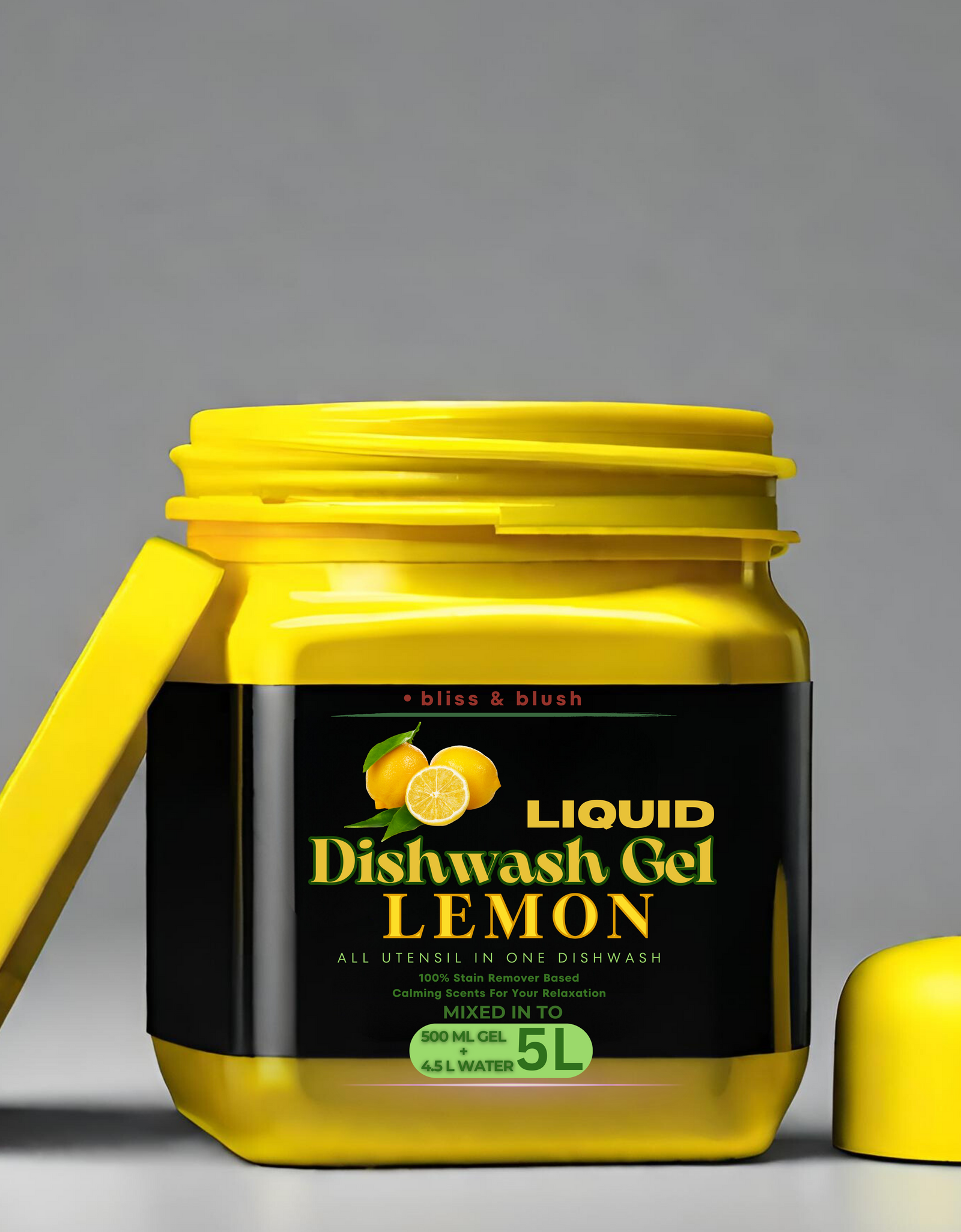 Dish Wash Gel 500 GM Lemon | In 500Gm Powder Can Make Up to 5 LTR. Of Extra Think Concentrated Dish Wash Gel.