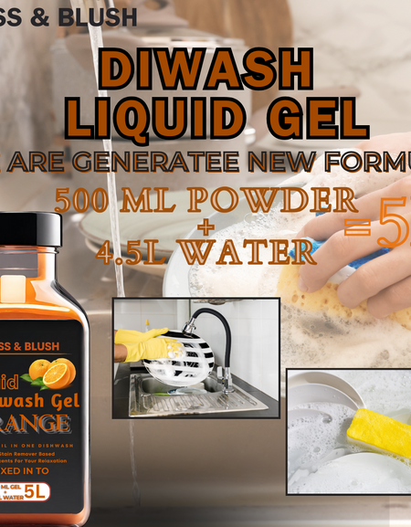 Dish Wash Gel | Orange Fragrance|In 500Gm Powder Can Make Upto 5 LTR. Liquid Dish Wash
