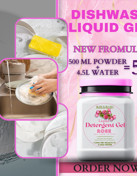 Dish Wash Gel 500gm | Fast Cleaner for all types of Utensils | In 500Gm Powder Can Make Upto 5 LTR. Liquid