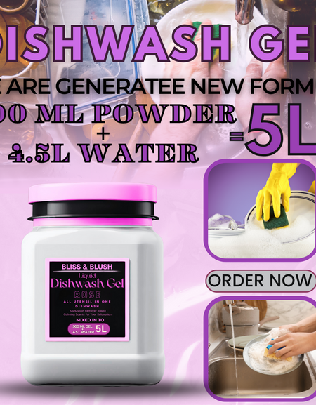 Dish Wash Gel 500gm |  In 500Gm Powder Can Make Upto 5 LTR. Rose Dish Wsah