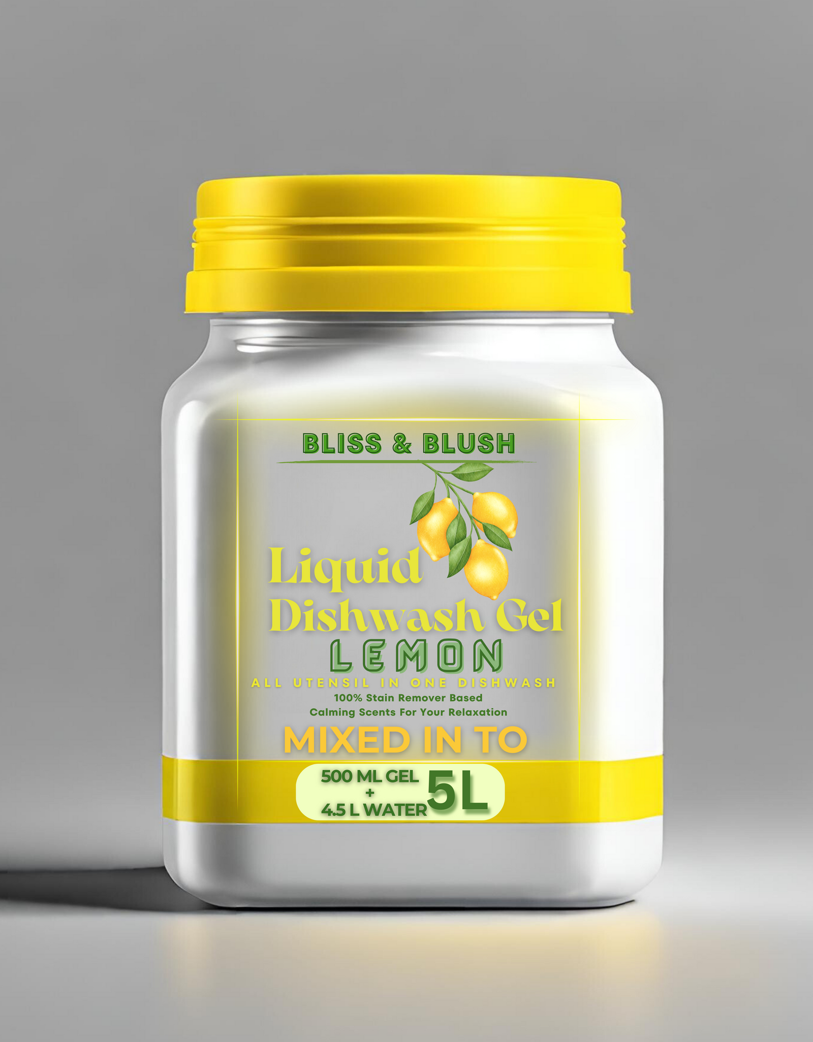 Dish Wash Gel 500 GM Lemon | Removes Tough Grease | In 500Gm Powder Can Make Upto 5 LTR. Dish Washing Liquid