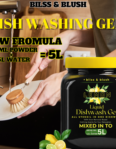 Dish Wash Liquid Gel | In 500Gm Powder Can Make Upto 5 LTR | Dishwash Gel Yellow Lemon