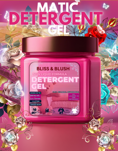 Bliss And Blush Detergent Liquid Rose | In 500Gm Powder Can Make Upto 5 LTR. Liquid