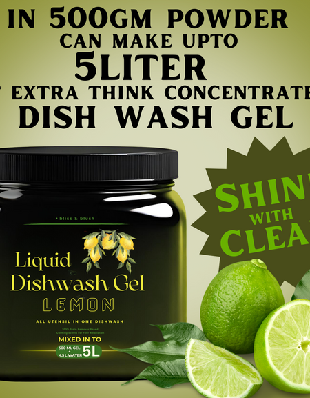 Dish Wash Liquid Gel  | In 500Gm Powder Can Make Upto 5 LTR. Dish Wash Liquid